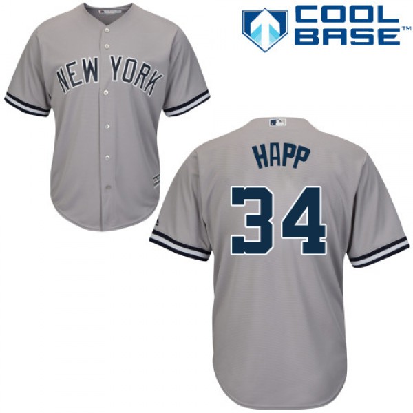 New York Yankees #34 J.A. Happ Grey New Cool Base ...