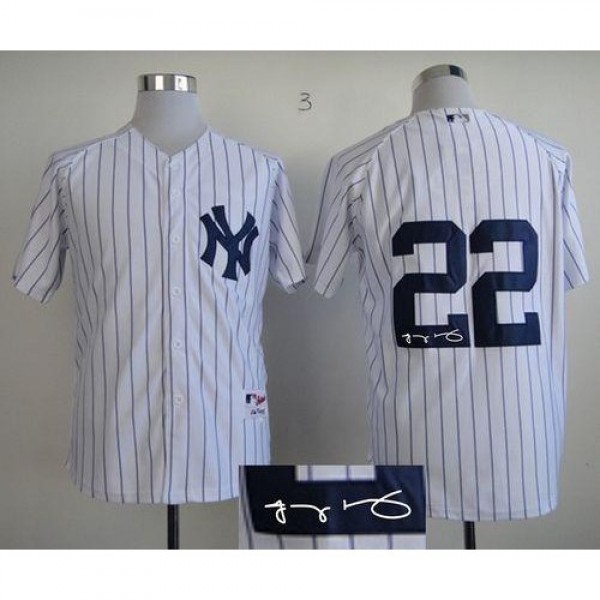 New York Yankees #22 Jacoby Ellsbury White Autogra...