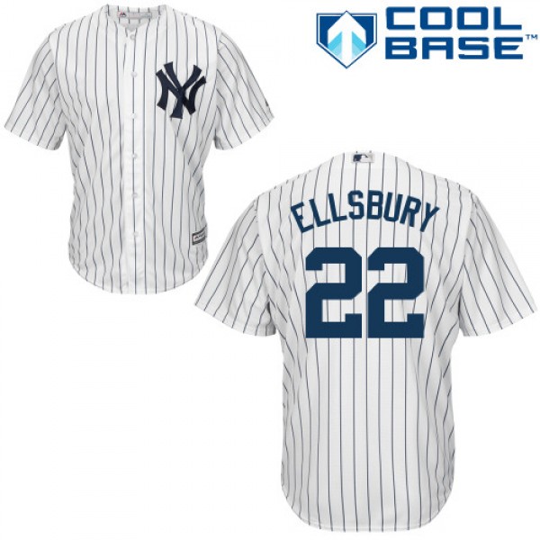 New York Yankees #22 Jacoby Ellsbury White Stitche...