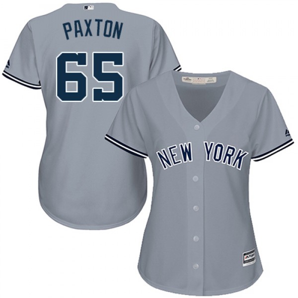 New York Yankees #65 James Paxton Grey Road Women&...