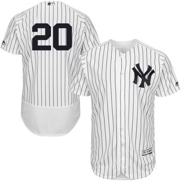 New York Yankees #20 Jorge Posada White Strip Flex...