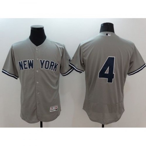 New York Yankees #4 Lou Gehrig Grey Flexbase Authe...