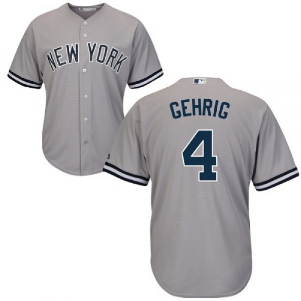 New York Yankees #4 Lou Gehrig Grey Cool Base Stit...