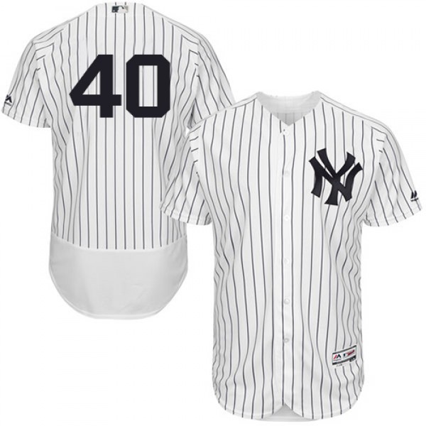 New York Yankees #40 Luis Severino White Strip Fle...