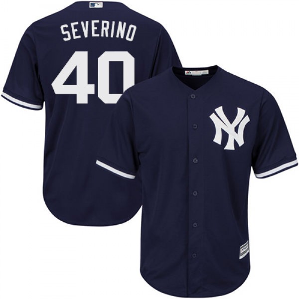 New York Yankees #40 Luis Severino Navy Blue New C...