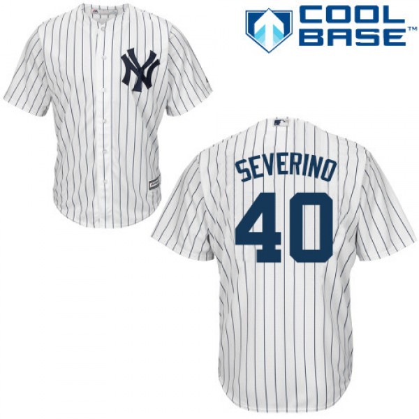 New York Yankees #40 Luis Severino White Strip New...