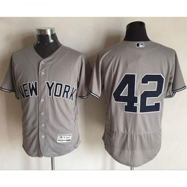 New York Yankees #42 Mariano Rivera Grey Flexbase ...