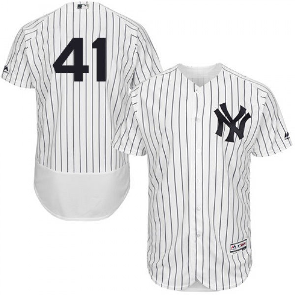 New York Yankees #41 Miguel Andujar White Strip Fl...