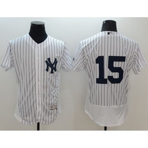 New York Yankees #15 Thurman Munson White Strip Fl...