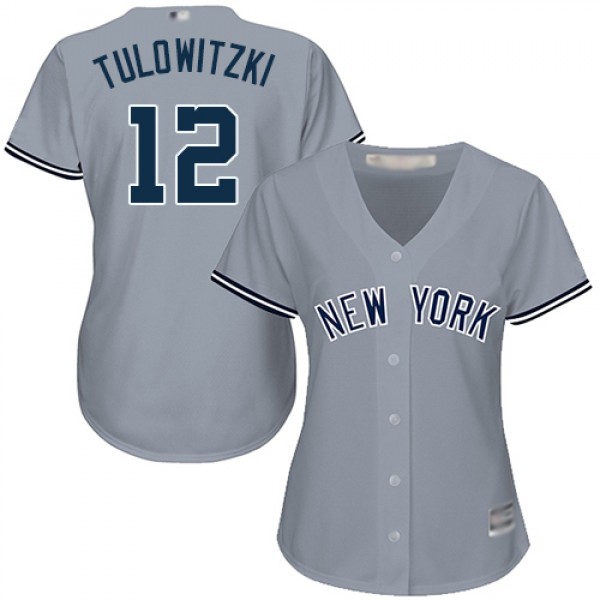 New York Yankees #12 Troy Tulowitzki Grey Road Wom...