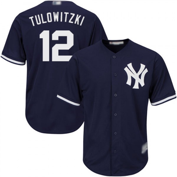 New York Yankees #12 Troy Tulowitzki Navy blue Coo...