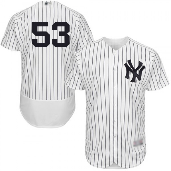 New York Yankees #53 Zach Britton White Strip Flex...