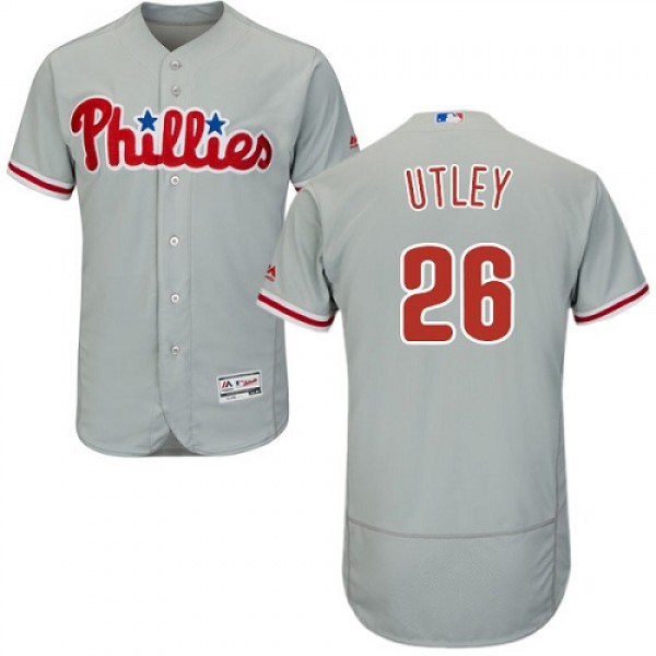 Philadelphia Phillies #26 Chase Utley Grey Flexbas...