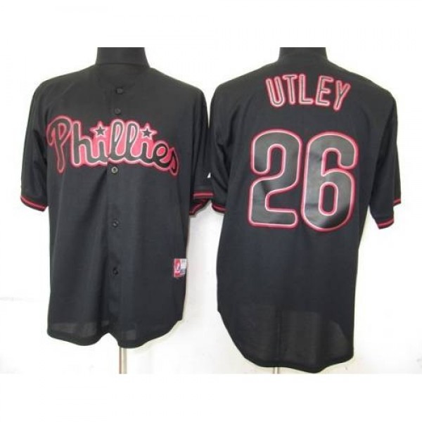 Philadelphia Phillies #26 Chase Utley Black Fashio...