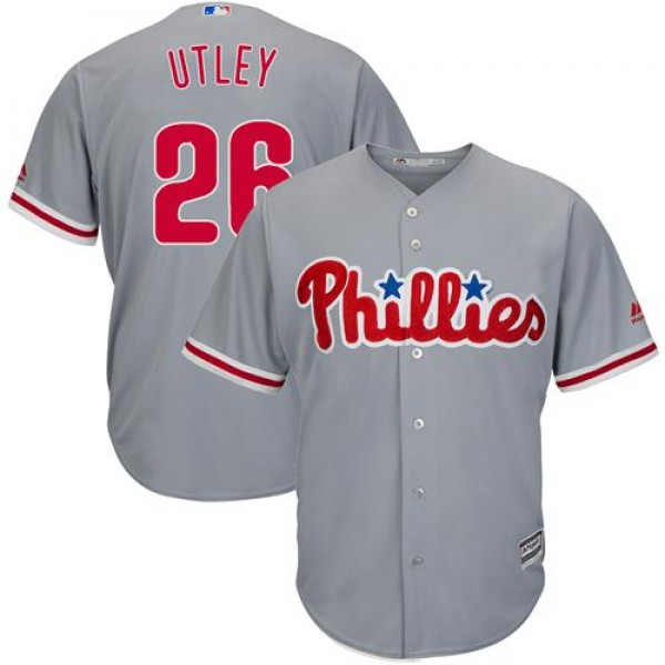 Philadelphia Phillies #26 Chase Utley Grey Stitche...