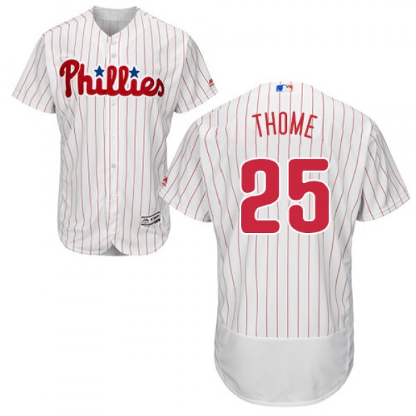 Philadelphia Phillies #25 Jim Thome White(Red Stri...