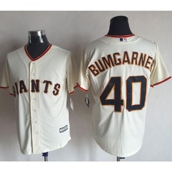 San Francisco Giants #40 Madison Bumgarner Cream N...