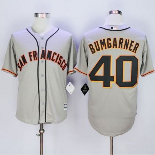 San Francisco Giants #40 Madison Bumgarner Grey Ne...