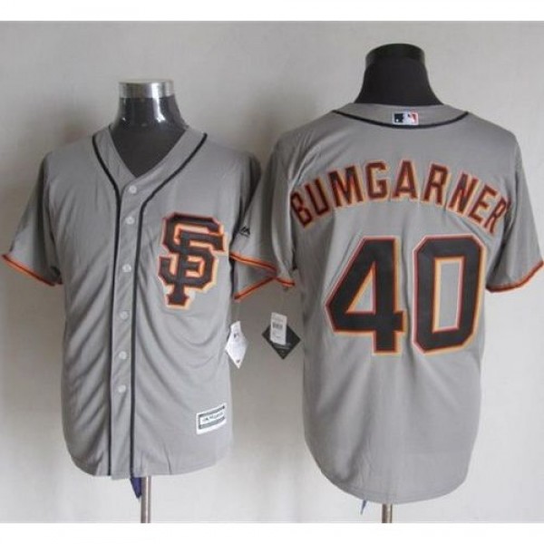 San Francisco Giants #40 Madison Bumgarner Grey Ro...