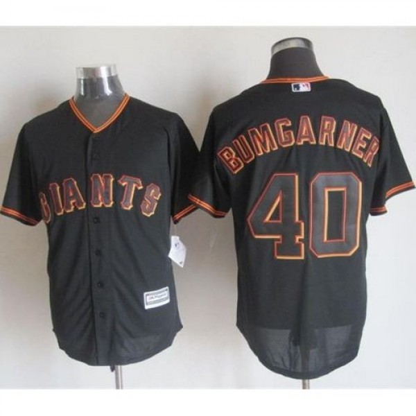 San Francisco Giants #40 Madison Bumgarner Black N...