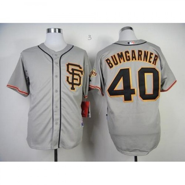 San Francisco Giants #40 Madison Bumgarner Grey Ro...