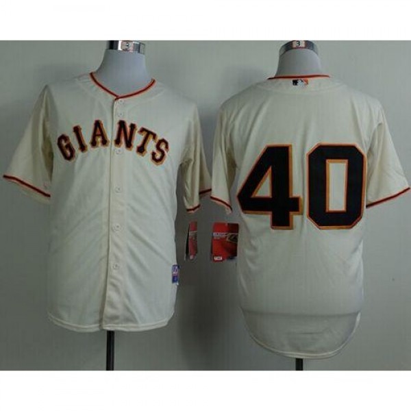 San Francisco Giants #40 Madison Bumgarner Cream C...