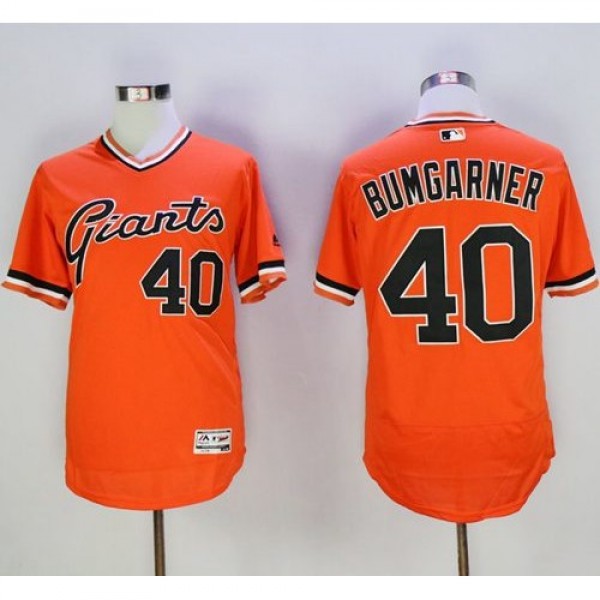 San Francisco Giants #40 Madison Bumgarner Orange ...