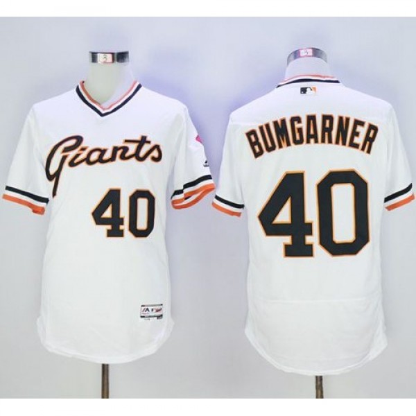 San Francisco Giants #40 Madison Bumgarner White F...