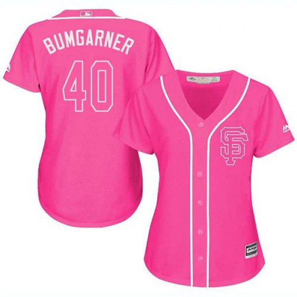 San Francisco Giants #40 Madison Bumgarner Pink Fa...