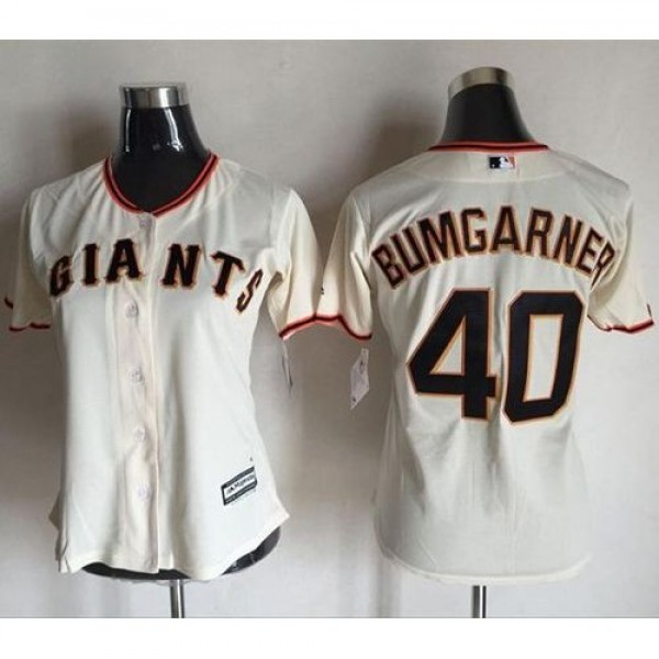 San Francisco Giants #40 Madison Bumgarner Cream W...