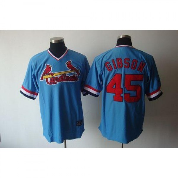 St.Louis Cardinals #45 Bob Gibson Blue Cooperstown...