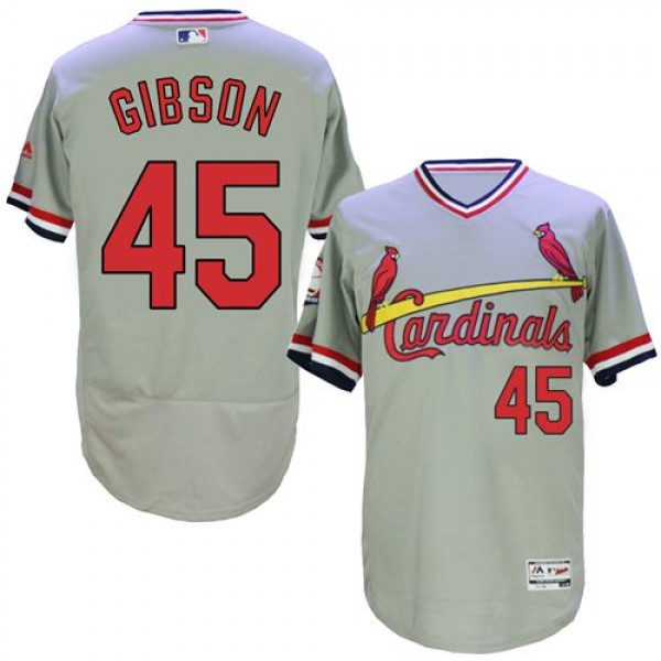 St.Louis Cardinals #45 Bob Gibson Grey Flexbase Au...