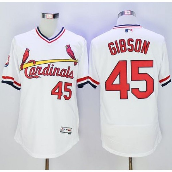 St.Louis Cardinals #45 Bob Gibson White Flexbase A...