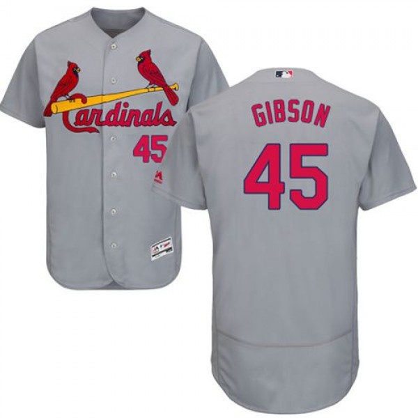 St.Louis Cardinals #45 Bob Gibson Grey Flexbase Au...