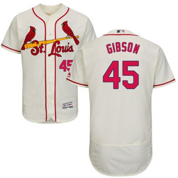 St.Louis Cardinals #45 Bob Gibson Cream Flexbase A...