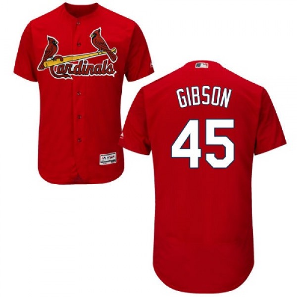 St.Louis Cardinals #45 Bob Gibson Red Flexbase Aut...