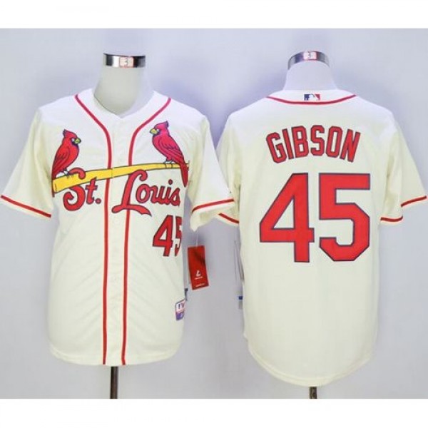 St.Louis Cardinals #45 Bob Gibson Cream Cool Base ...