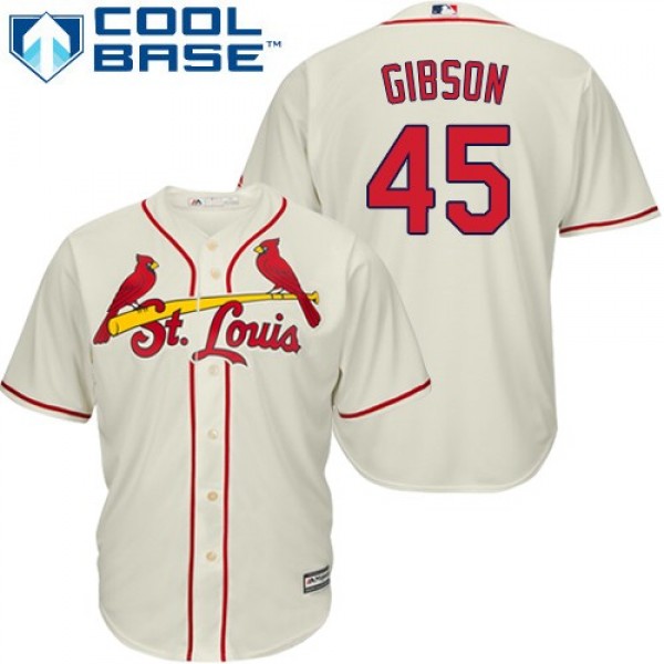 St.Louis Cardinals #45 Bob Gibson Cream Cool Base ...