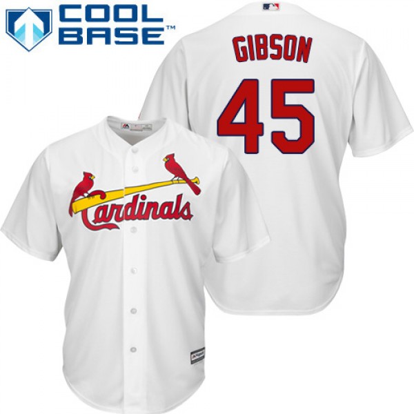 St.Louis Cardinals #45 Bob Gibson White Cool Base ...