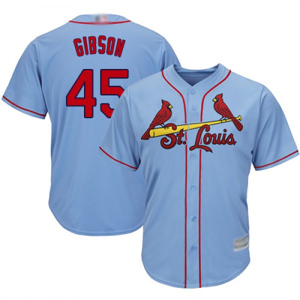 St.Louis Cardinals #45 Bob Gibson Light Blue Cool ...