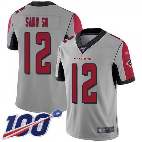 Nike Atlanta Falcons #12 Mohamed Sanu Sr Silver Me...