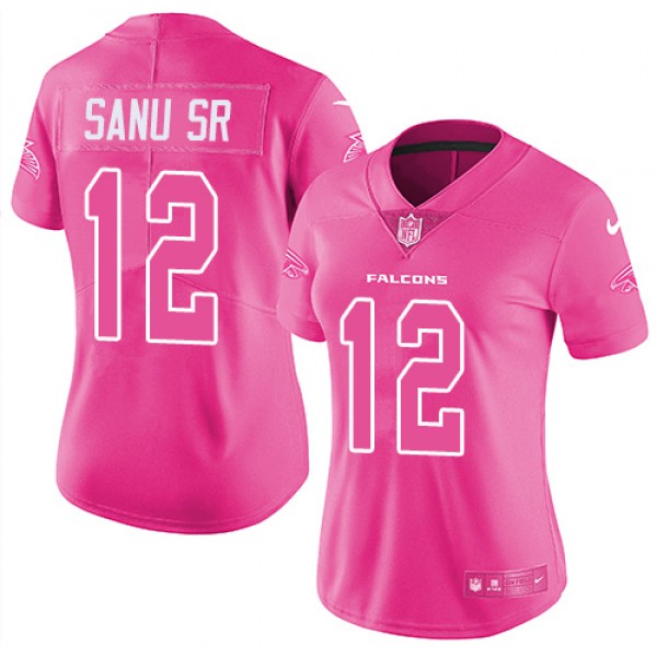 Nike Atlanta Falcons #12 Mohamed Sanu Sr Pink Wome...