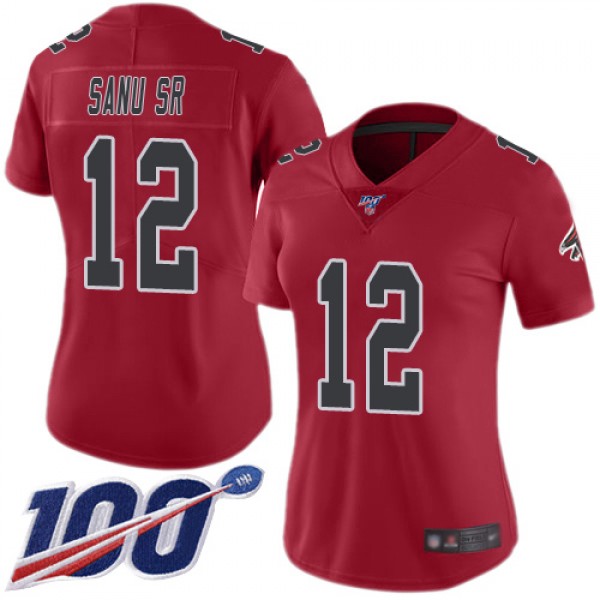 Nike Atlanta Falcons #12 Mohamed Sanu Sr Red Women...