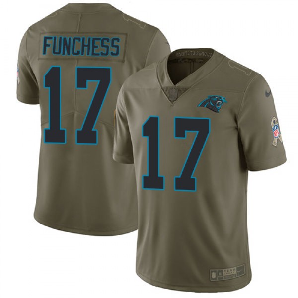 Nike Carolina Panthers #17 Devin Funchess Olive Me...