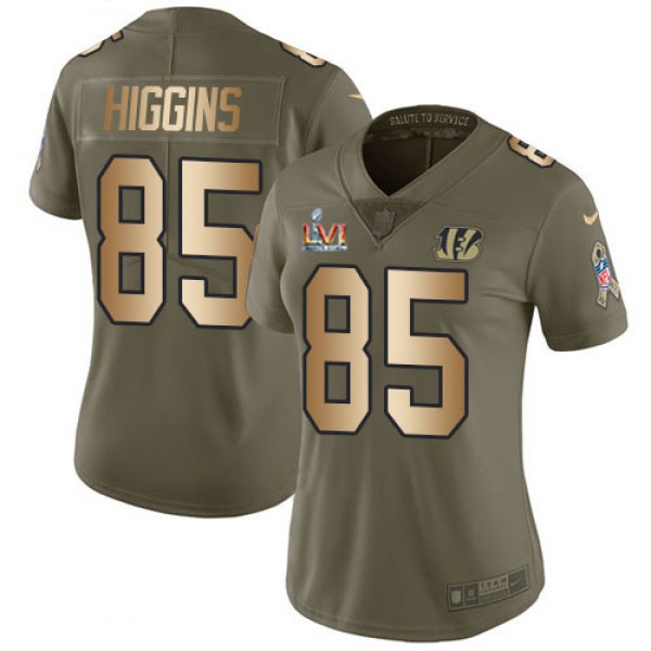 Nike Cincinnati Bengals #85 Tee Higgins Olive/Gold...