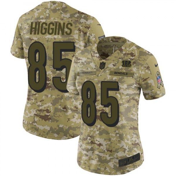 Nike Cincinnati Bengals #85 Tee Higgins Camo Women...