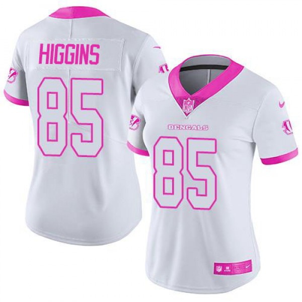 Nike Cincinnati Bengals #85 Tee Higgins White/Pink...