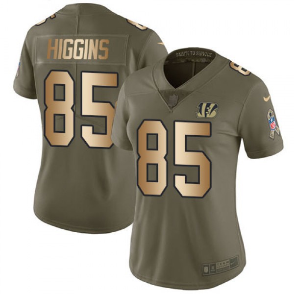 Nike Cincinnati Bengals #85 Tee Higgins Olive/Gold...