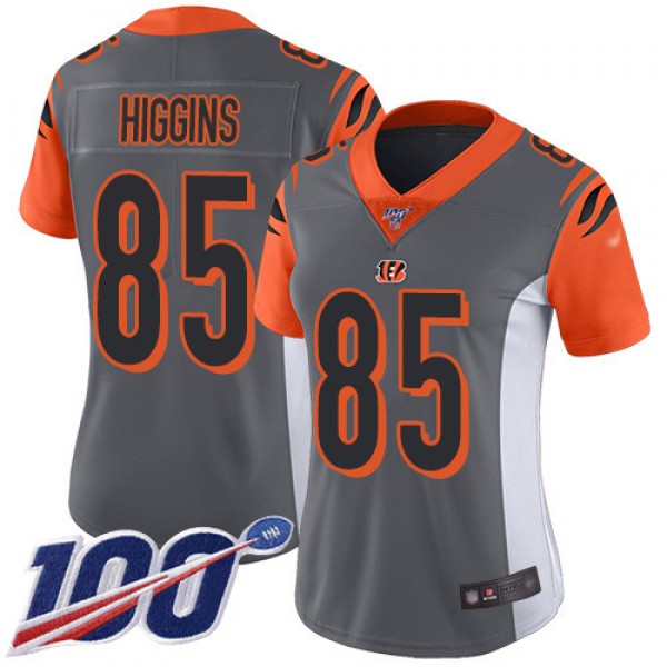 Nike Cincinnati Bengals #85 Tee Higgins Silver Wom...