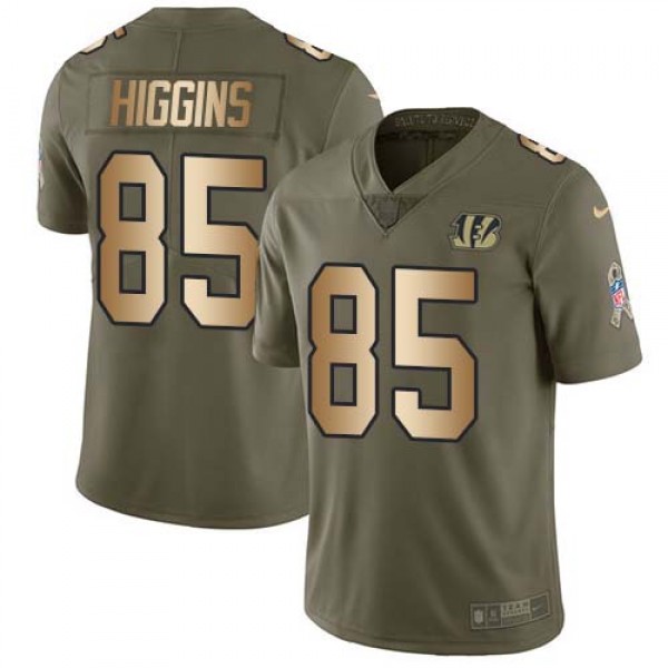 Nike Cincinnati Bengals #85 Tee Higgins Olive/Gold...